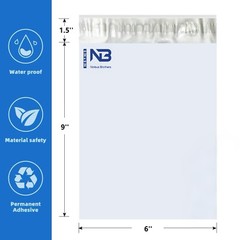 US Premium White Poly Mailers Mixed Sizes Self Seal Envelopes for Football Merch