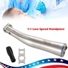 SANDENT Dental Fiber Optic LED 1:1 Contra Angle Low Speed Handpiece Push DL