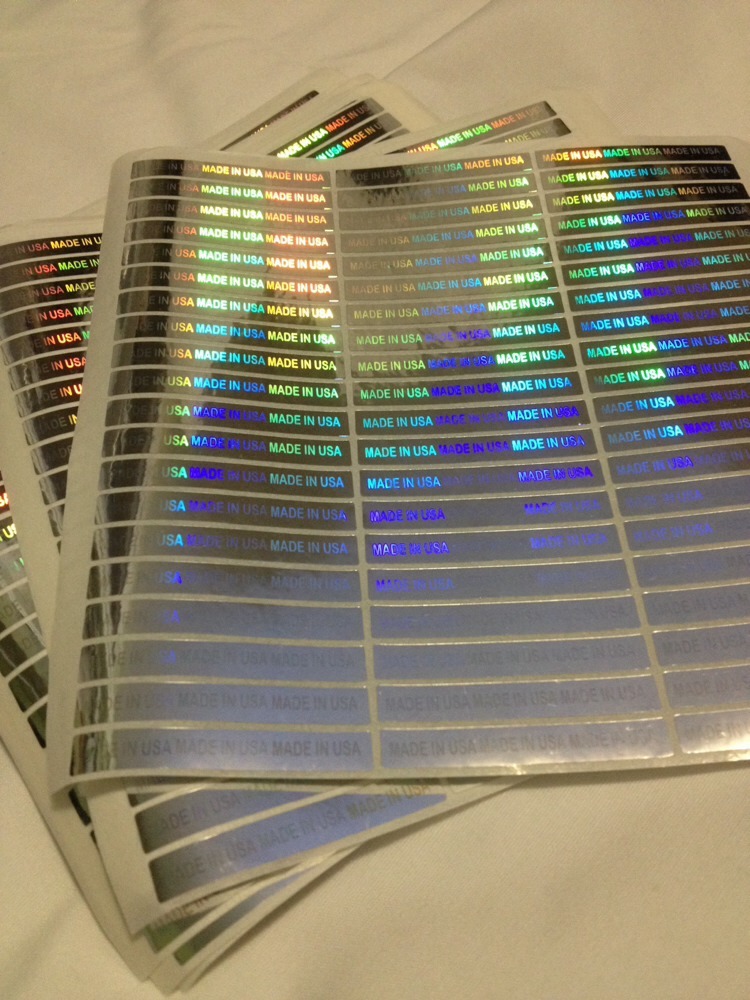 7 Sheets MADE IN USA stickers.315 Tamper Evident Hologram Stickers 2″ x 0.25″