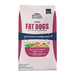Ultra Fat Dogs Weight Control Dog Food for Adults Chicken, Salmon, Barley,24 lbs