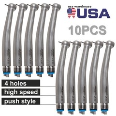 10pcs Dental High Speed Handpiece Ceramic Bearing Single Spray 4 Holes