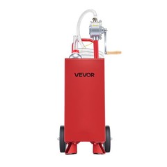 VEVOR 15 Gal Fuel Gas Caddy Portable Storage Tank with Manual Pump Wheels Red