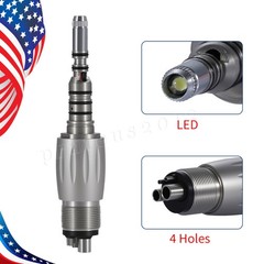 Abdent Dental Fiber Optic LED Handpiece 4 Spray/4 Hole LED Coupling Fit KAVO