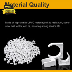 100 Pcs U-Shaped PVC Pipe Clamps, 20Mm White Clips for 1/2″ Water Pipes, Durable