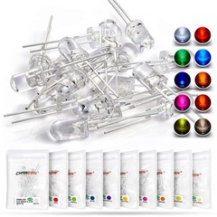 100pcs 5mm LED Diode Lights Assortment 10 Colors x 10pcs Diodes Clear Transpa…