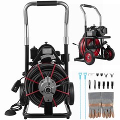 1/2″ 100FT Commercial Drain Auger Cleaner Electric Sewer Snake Cleaning Machine