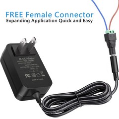 12V 2A Power Supply, AC 120V to DC12V 5.5×2.1mm Jack Converter, 12 Volt LED D…