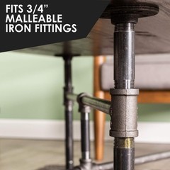 Multipack 3/4″ x 8″ Black Steel Pipes – Enhance Your Home with Industrial Style
