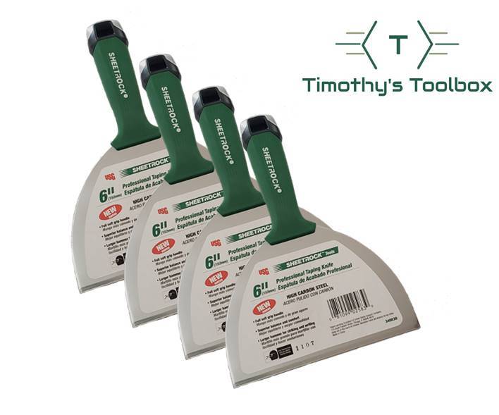 USG Sheetrock 6” High Carbon Steel Pro-Series Drywall Joint Knife (4 Pack)