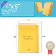 4×8 (4×7) Kraft Self Seal Bubble Mailer Padded Envelope, #000 25,50,100,500