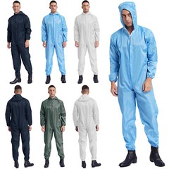 Men Women Jumpsuit Hooded Coveralls Anti-Static Overall Dustproof Suit Paint