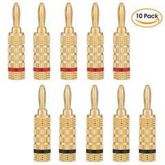 WGGE WG-3333 24k Gold Plated Speaker Banana Plugs-Closed Screw Type (5 Pairs)