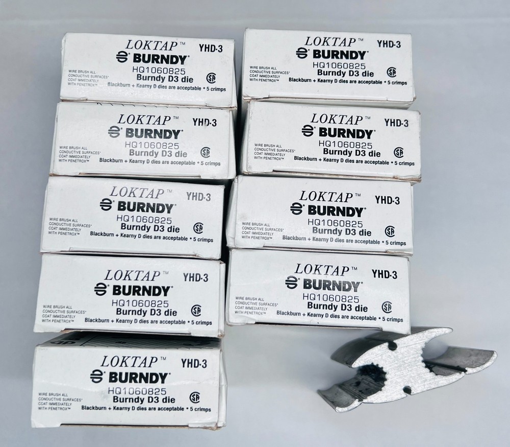 BURNDY YHD-3 LOKTAP Compression Line Tap Connector AL-AL or Al-Cu Lot of 10 Each