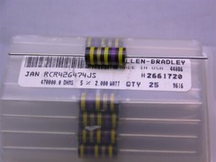 10 Mil-Spec Allen Bradley RCR42G474JS 470K 2W 5% Carbon Comp Resistors