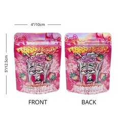 100pcs Cartoon Candy Holographic Mylar Bags 3.5g Smell Proof Zipper Pouches