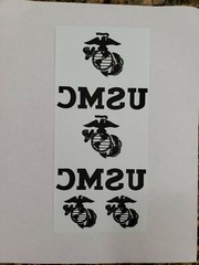 USMC TRANSFER PAPER IRON-ON 1 SHEETS with 2 Utility Iron-Ons & 2 EGAs for cover.
