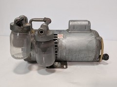 Gast 1022-V120-G272X vacuum pump, Doerr/GE 3/4HP 115/230V, dual glass filters