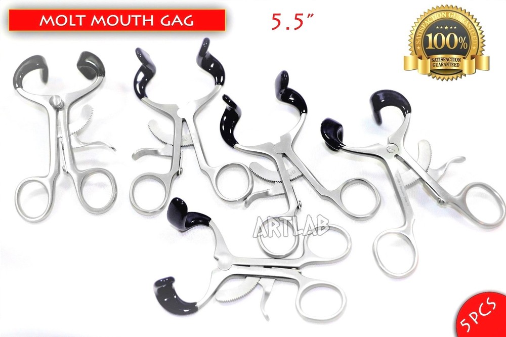 5PCS SET – MOLT DENTAL MOUTH GAG 5.5″ PREMIUM STAINLESS ORAL ORTHODONTIC TOOLS