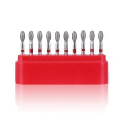 USA AZDENT Dental Diamond Burs Football Shape FG Burs Fine 379-023F/368-023F Red