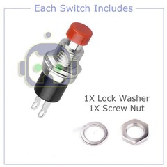 3 PCS Red Micro Lockless Momentary On/Off Push Button 12V 5A Switch Tact
