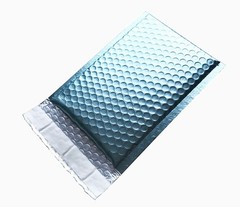 ProLine Matte Metallic Ice Blue Bubble Mailers 6.5×10 Inch Extra Wide Seal Pa…
