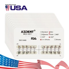 10X Dental AZDENT Orthodontics Metal Brackets Brace Mini Roth 022 Hooks 345 USPS