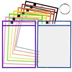 Dry Erase Pocket Sleeves 8 Pack, 13.5×10 Inch Clear Plastic Paper Sleeves, He…