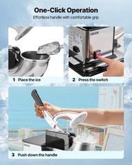 VEVOR Commercial Ice Crusher 661LBS/H Electric Snow Cone Maker Shaved Ice Black