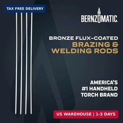 Bernzomatic® Bronze Flux-Coated Brazing and Welding Rods – Four 12 inch Rods for