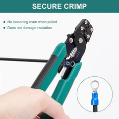 Wire Crimper Tool Heat Shrink Insulated Bare Terminal 10-22 AWG Stripper Cutter