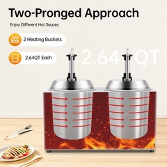 1600W 110V Hot Fudge Nacho Cheese Dispenser Sauce Caramel Melting Warmer Machine