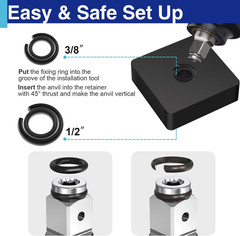 8 Sets 1/2″ and 8 Sets 3/8″ Impact Retaining Ring Clip with O-Ring Impact Fricti