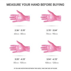 Disposable Nitrile Gloves 4.5 mil Pink Powder-Free Food-Safe Cleaning Exam Glove