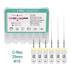 6 Pcs/Pack Dental 21/25mm C-Files Endo Root Canal File Stainless Steel Hand Use