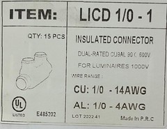 Insulated In-Line Multi-Cable connector – 2 port – 1/0-14 wire range