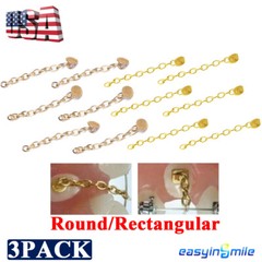6pcs Dental Ortho Traction Chain Round Button with Chain Gold Plated Easyinsmile