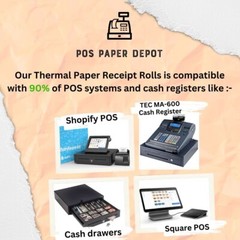 2 1/4″ x 230′ BPA-Free Thermal Receipt Paper Rolls (50 Rolls) – POS Cash Registe