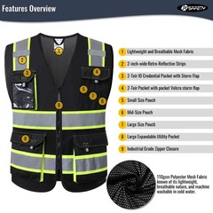 Hi Vis Reflective Safety Vests for Men Women High Visibility Vest with Pocket…