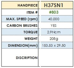 Dental Lab Micromotor Handpiece Marathon Model H37SN1 40,000 RPM New