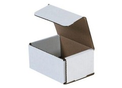 Pack of 100 Strong Corrugated Mailers 4x3x2 White Small Folding Mail Box Light