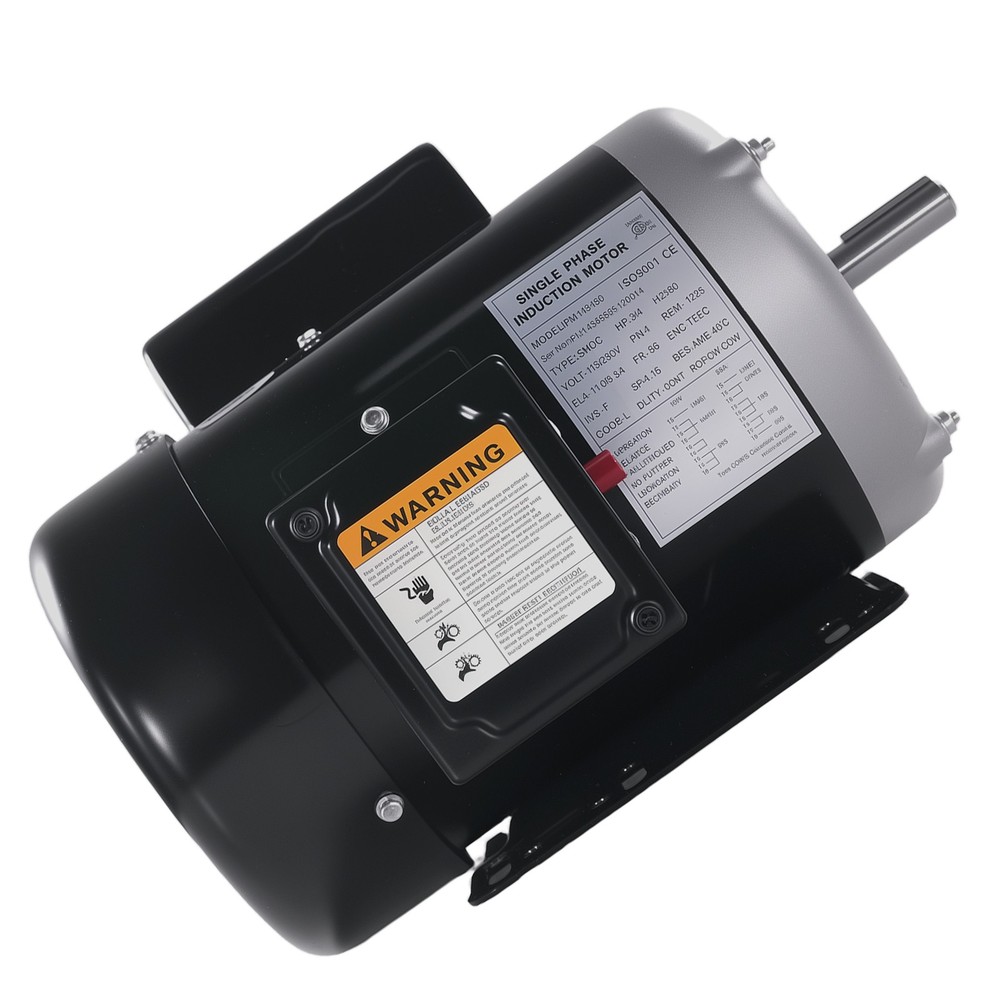 0.75HP Electric Motor 1725 RPM 115/230V Single Phase 60Hz 56 Frame ODP