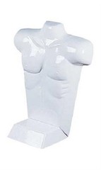 4 Molded Man’s Shirt T Form Countertop Fits S-L Male Mannequin White Hollow Back