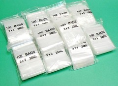 3 x 3 Bags 2mil Clear Reclosable Top Seal Squeeze Lock Bags 3″ Square 1000 Pcs