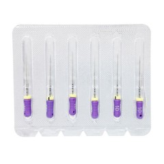 6 Pcs/Pack Dental 21/25mm C-Files Endo Root Canal File Stainless Steel Hand Use