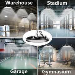 10 Pack 200W UFO LED High Bay Light Factory Warehouse Commercial Light Fixtures