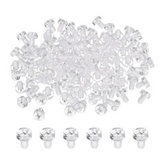 120Pcs Clear Acrylic Screws, M3x4mm PC Plastic Phillips Round Head Bolts