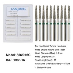 Dental Diamond Burs FG Round End Taper Bur Super Coarse Fine High Speed 856 850