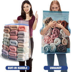 25 Gallon Jumbo Storage Bags, 35″ x 24″ Clear Plastic Zipper Bags with Handle…