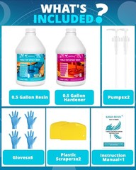 Table Top Epoxy Resin Kit – 1 Gallon Crystal Clear Epoxy Anti-Yellow, Self Le…