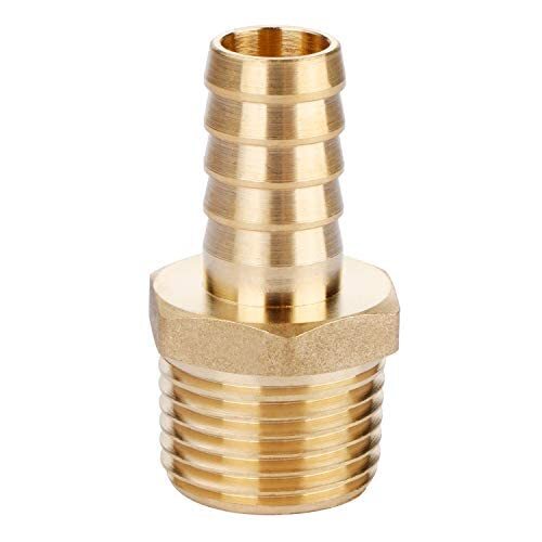 U.S. Solid 3/8″ Hose Barb Brass Fitting NPT 1/2″ Male, 1pc
